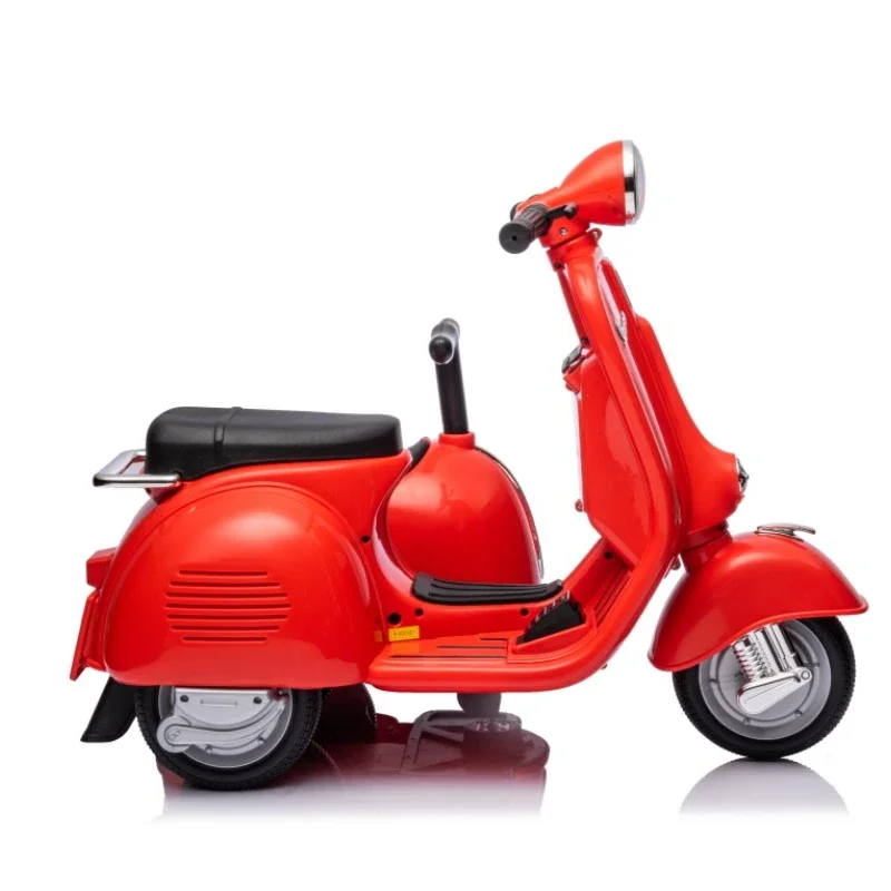 6V LICENSED Vespa Scooter Motorcycle with Side Car for kids, Red