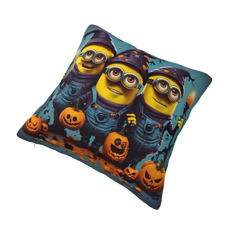 Custom Happy Halloween M-Minions Cartoon Pillow Case 40x40cm Nordic Cushion Cover Square Pillowcase