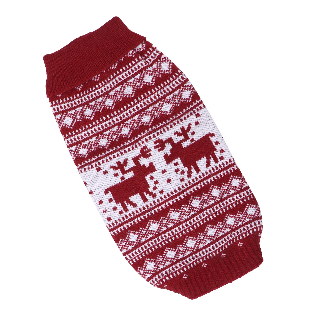 

1Pcs Pet Dog Christmas Knitted Sweater Turtleneck Red Size M Warm Winter Coat Puppy Clothes Stretchy Soft Festive Dog Wear