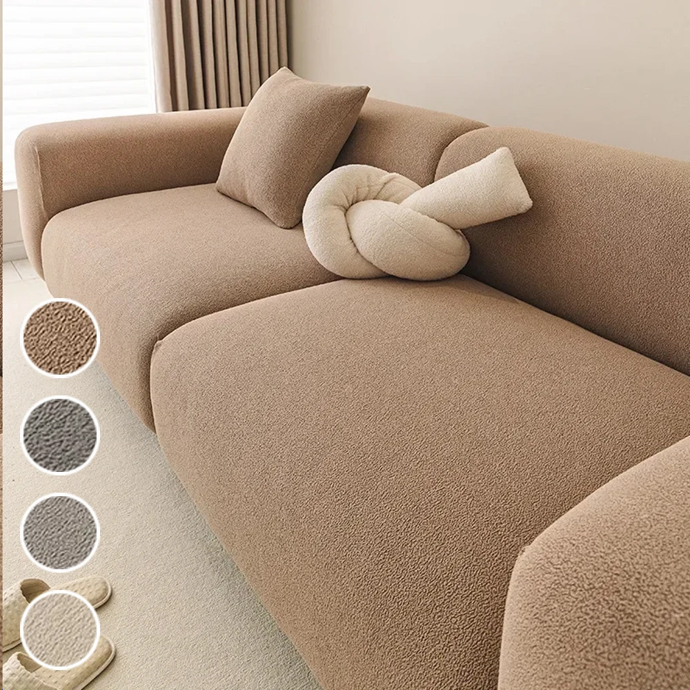 

1/2/3/4Seater Elastic Stretch Chenille Sofa Cover L-Shape Corner Non-Slip Thick Pet and Cat Scratch Resistant Slipcover for 1PC
