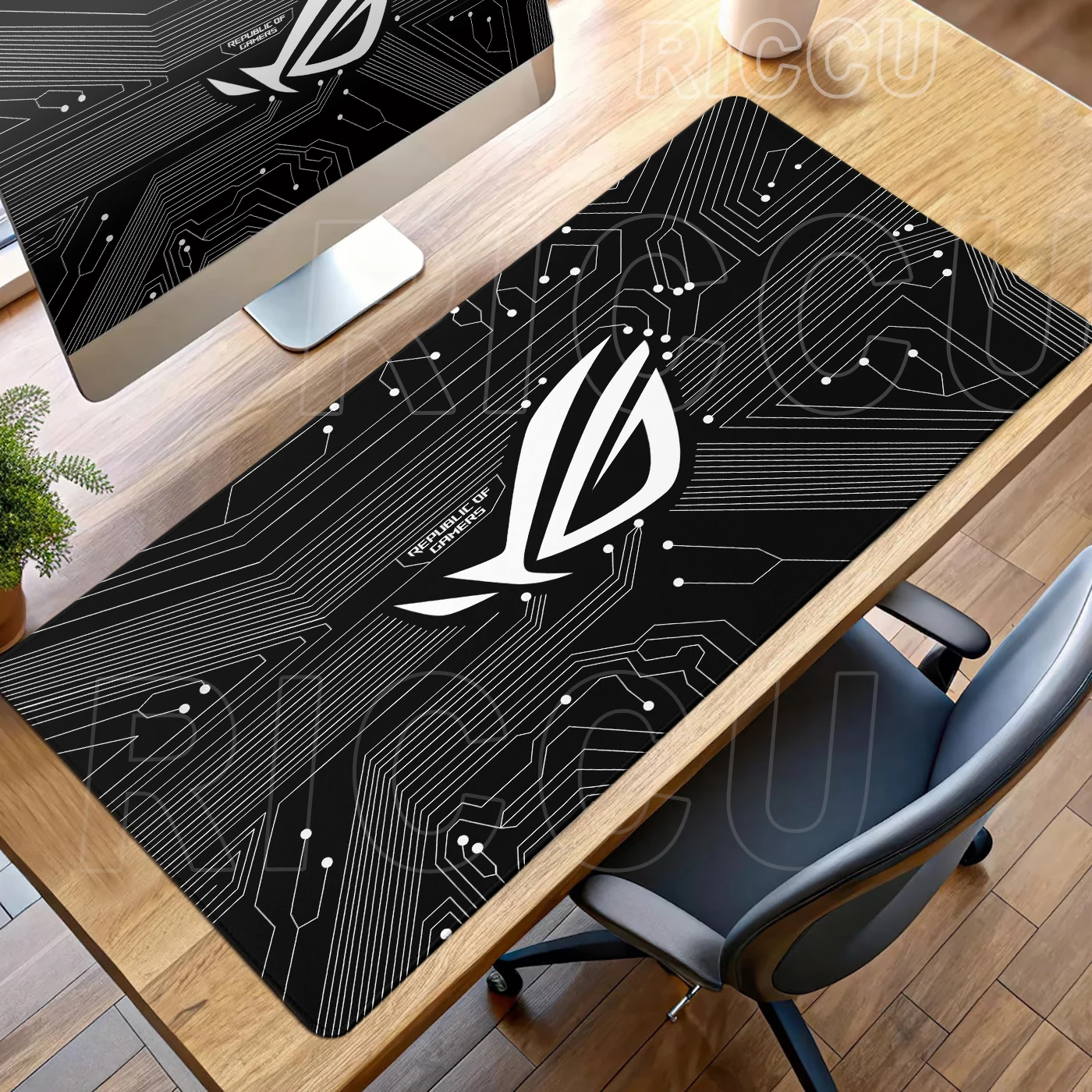 

Black White Asus Rog MousePad Office Extended Carpet Gaming Computer Desk Mat Pc Accessories Gamer Mousepad Speed Rubber Mat Rug