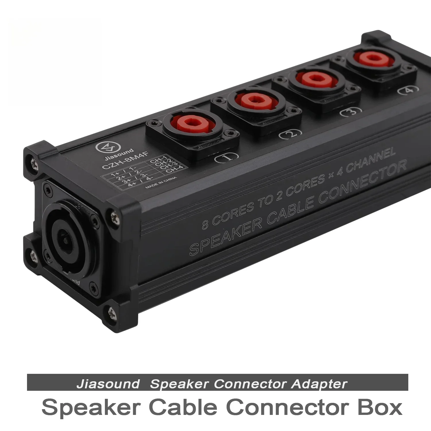 Professional wire array audio speaker socket connector 8-pin to 4-way splitter converter adapter connecting cable
