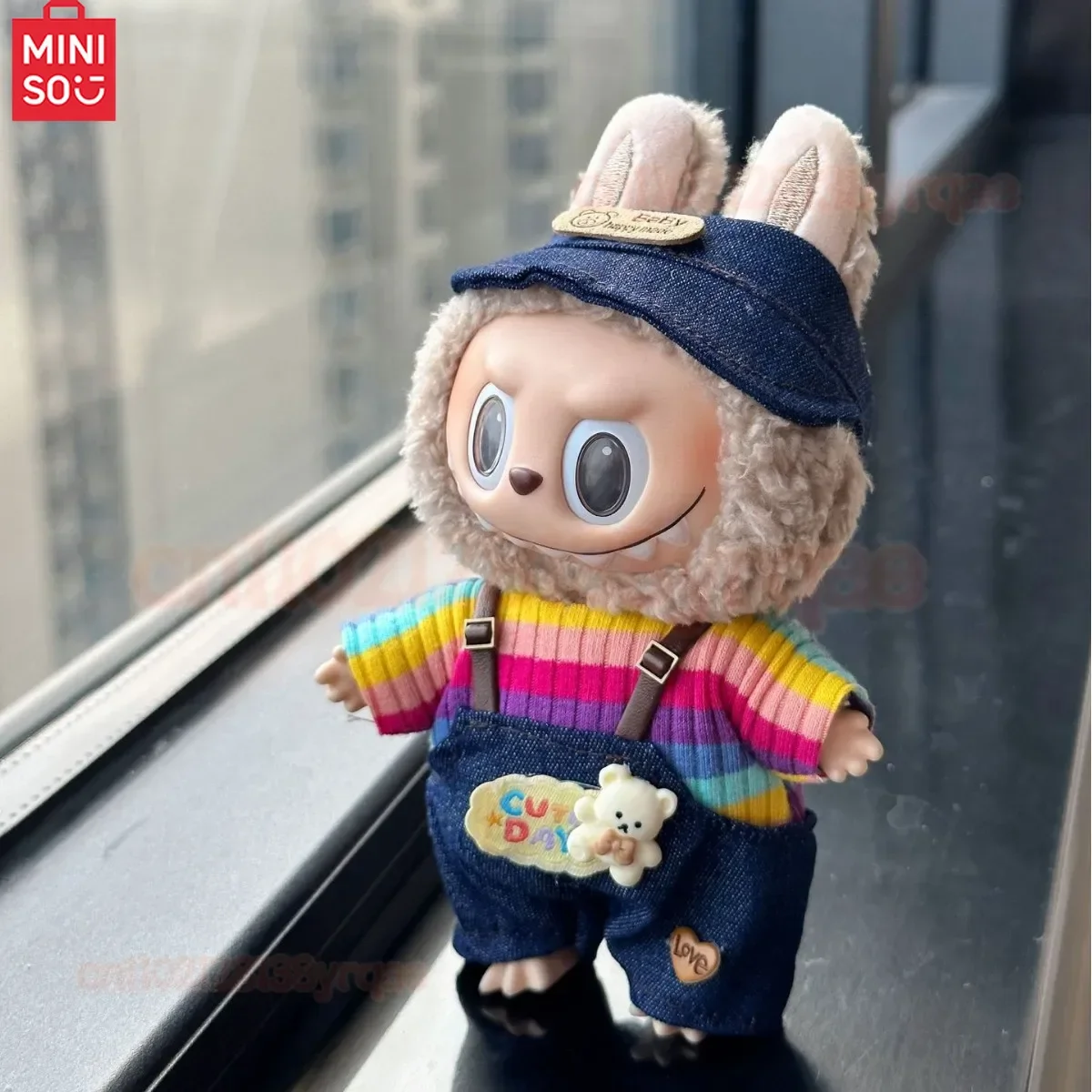 

For Labubu 17cm Doll's Clothes The Monsters Rainbow Suit Mini Plush Doll Clothing for Labubu I II Idol Dolls Fans Gift MINISO