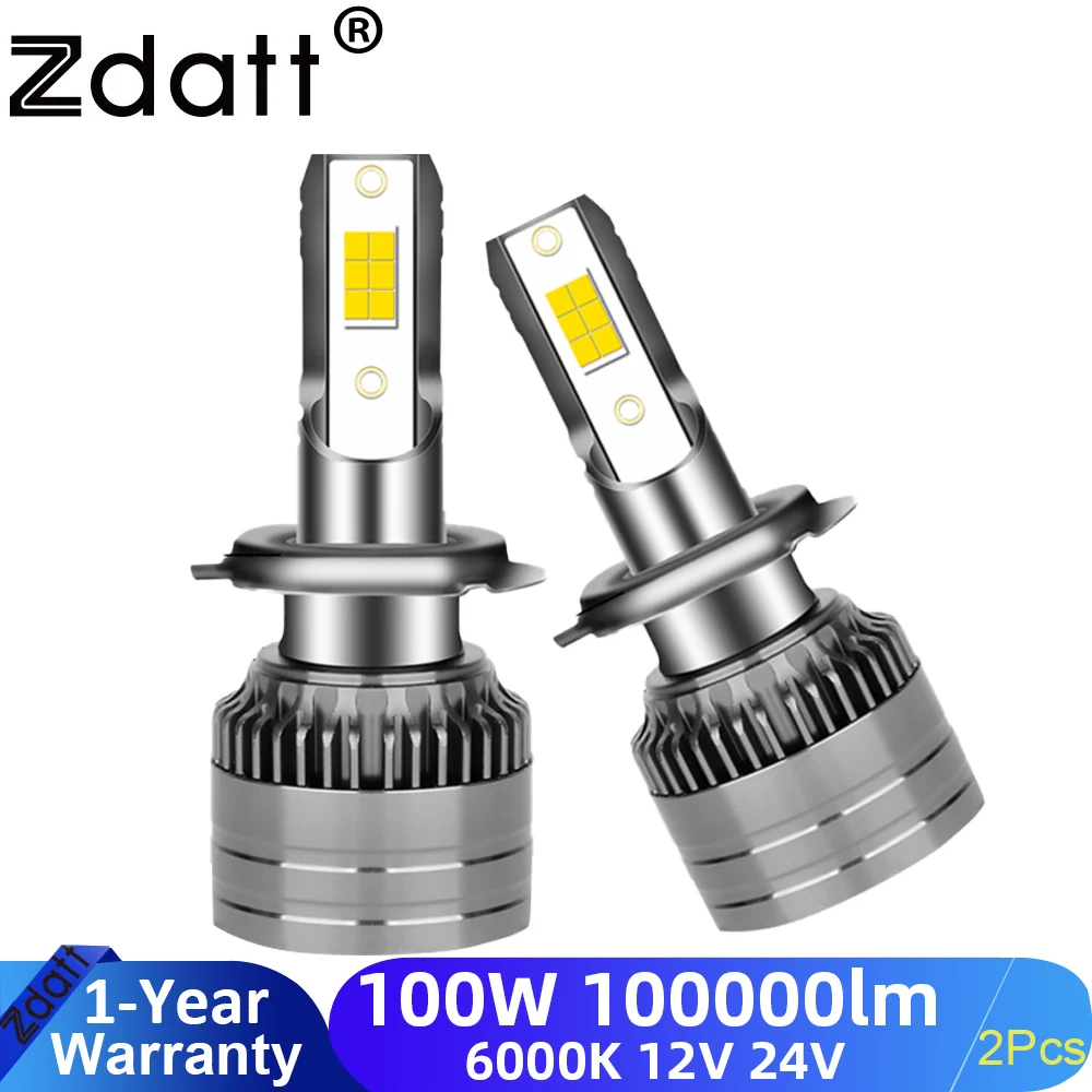 H11 H4 H7 LED Headlight 100W H1 H3 H8 H9 HB4 HB3 9005 9006 9012 Hir2 Canbus 100000lm 6000K Car Lights For Lenses 12V Fog Lamp