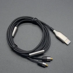 Mfi Certified Headphone Cable MMCX Oxygen-free Copper Braided Headphone Cable With Microphone c100 Chip Light-ning Plug