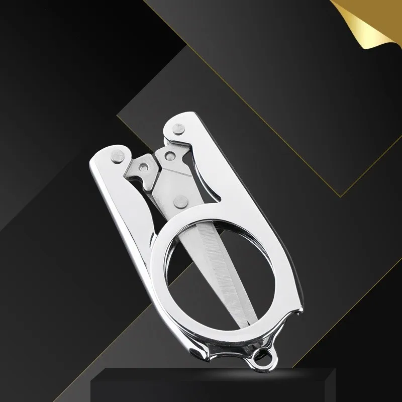 Ciseaux pliants colorés lame de polissage tranchante conception ergonomique Portable voyage ciseaux de pêche en acier inoxydable papeterie