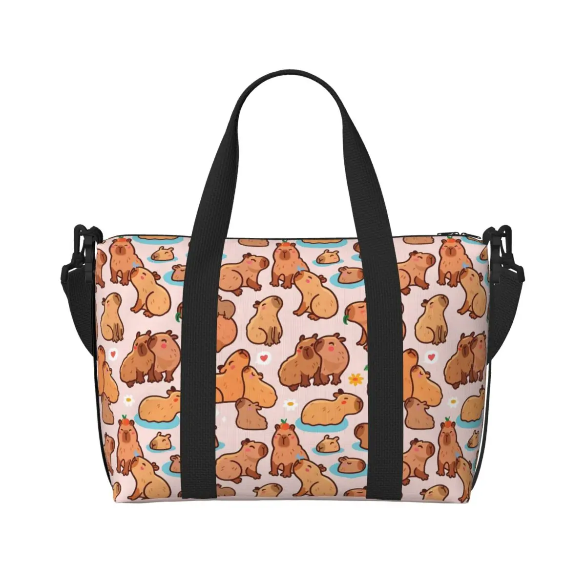 

Custom Large Capybara Tote Bag for Women Cute Anime Shoulder Shopping Beach Gym Travel Bag