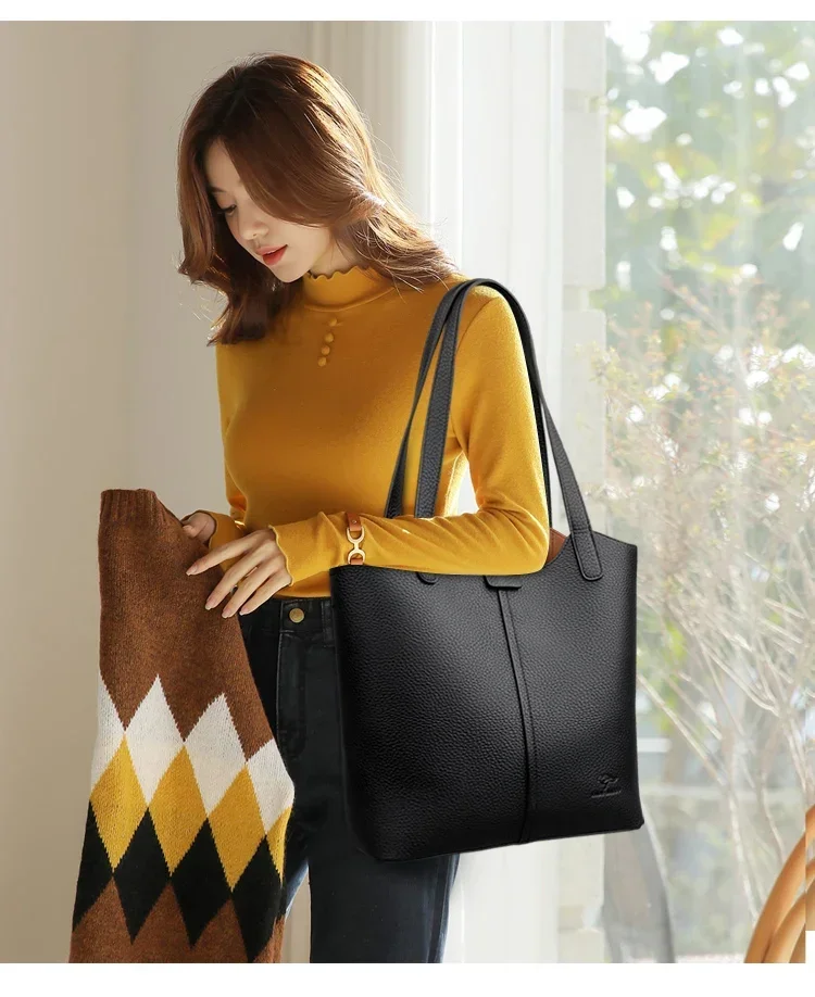 2025 NEW Soft Pu Leather Shoulder Carrying Hobo Bag for Women Female Purse Simple Top-handle Handbag Commuting Tote Sac 가방 сумка