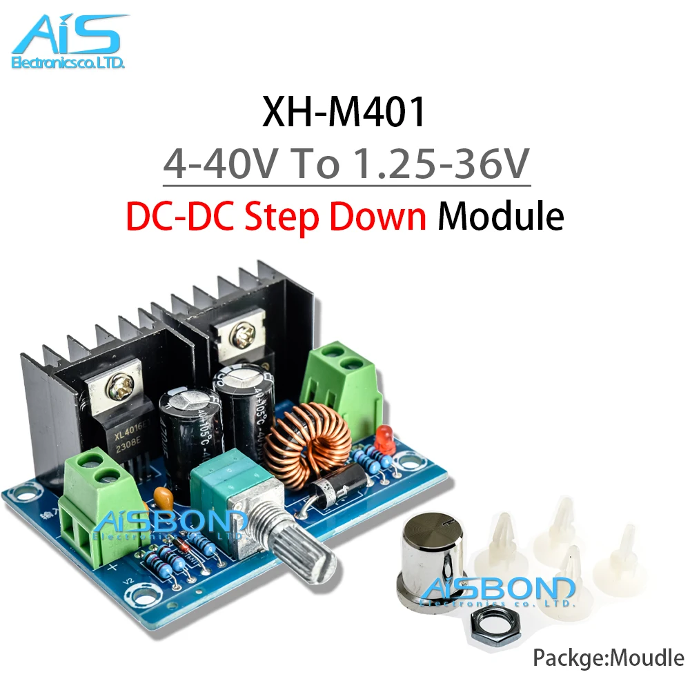 XH-M401 4-40V To 1.25-36V Voltage Regulator 8A 200W DC-DC Step Down Buck Converter Power Supply Module XL4016E1 PWM Adjustable