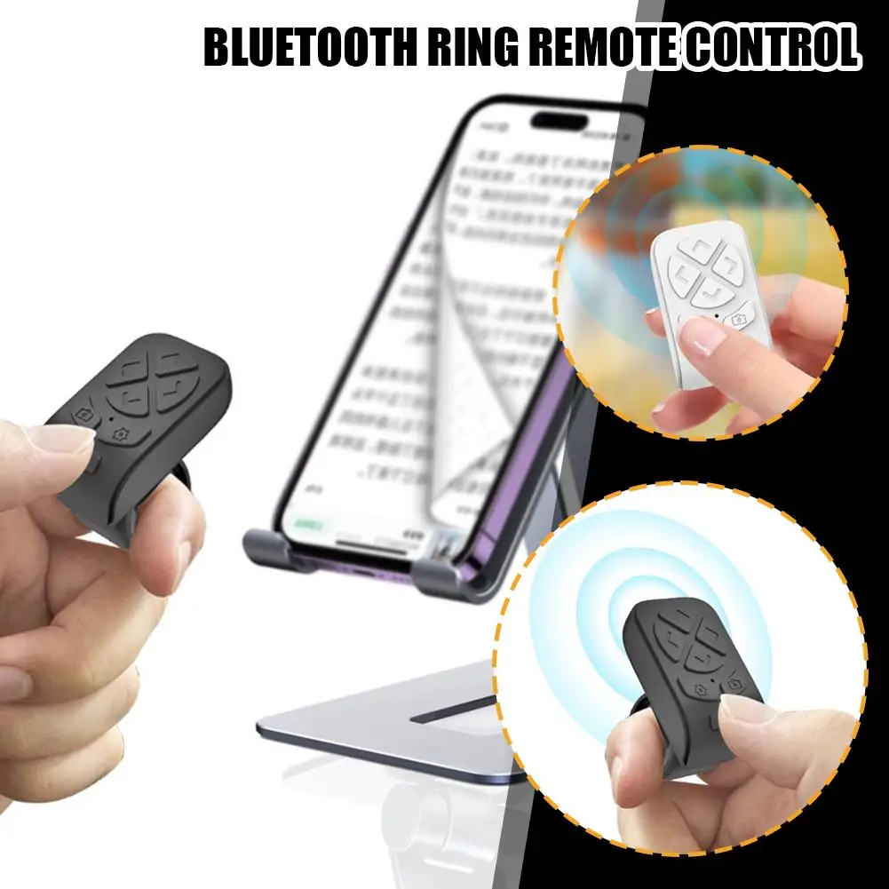 

Portable Wireless Bluetooth-compatible Remote Control Fingertip Selfie Video Controller Automatic Page Browsing For Ph O5g5