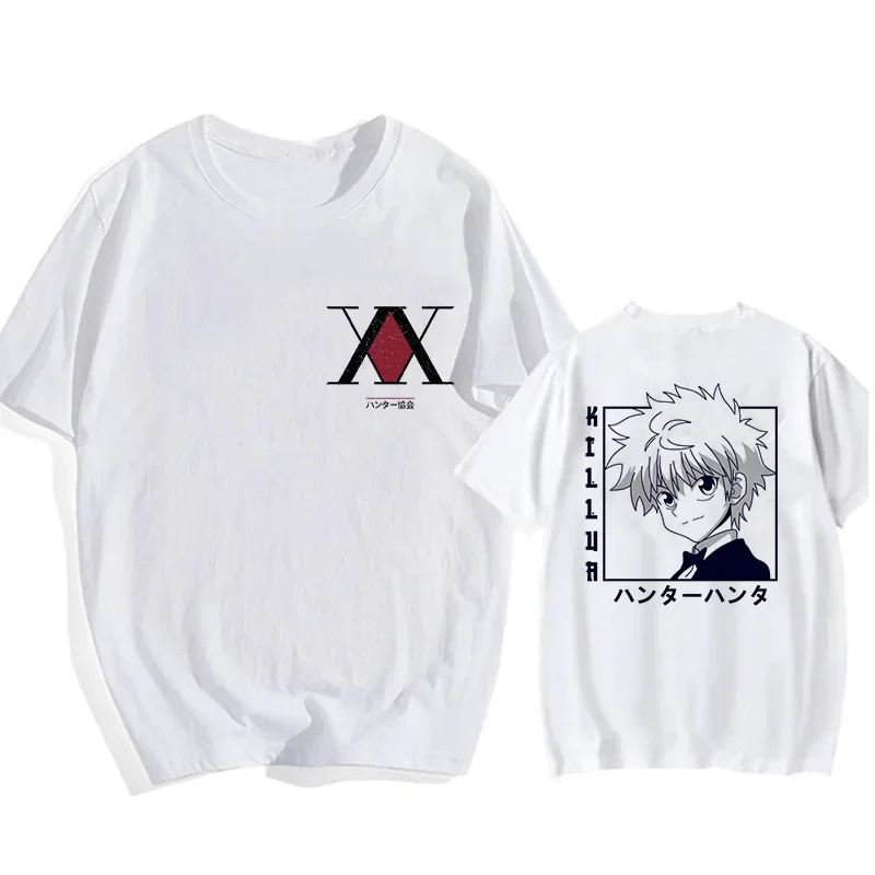 Hunter X Hunter Killua Zoldyck Print T‑Shirt Anime Harajuku Streetwear Unisex Oversized Short Sleeve Manga Fan Gift Tee Tops