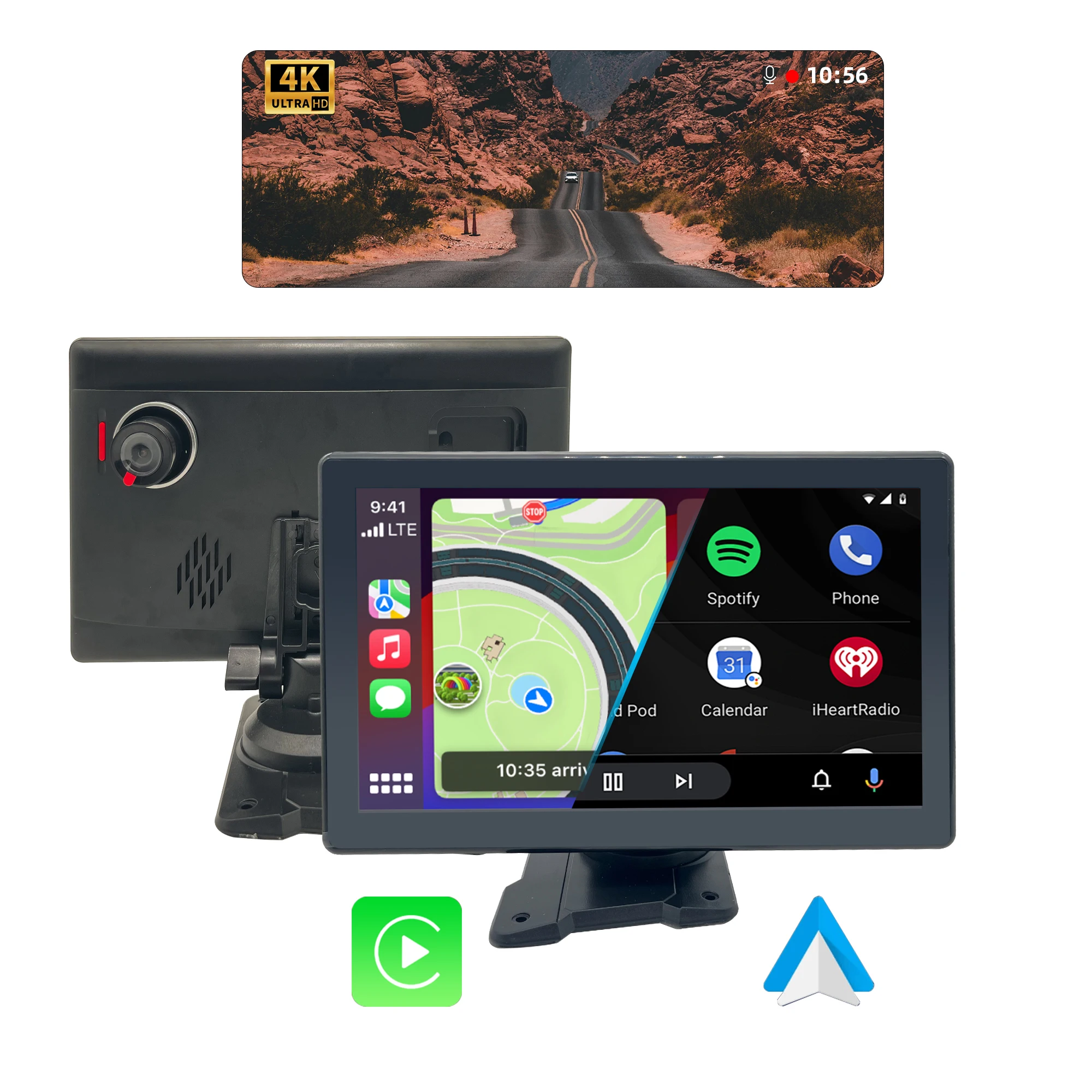 

9" 4K IPS Dash Cam ADAS Wireless Carplay &Android Auto Screen Airplay & Androidcast Mirror Car DVR Dashboard Video Recorder 5.8G