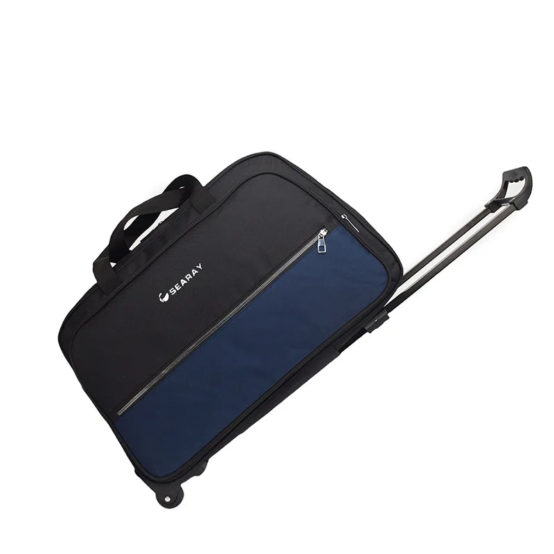 

Travel Bags Short-trip Luggage Trolley Case With Wheels Foldable Handbag Suitcase Oxford Waterproof Large Capacity Trolley Bag