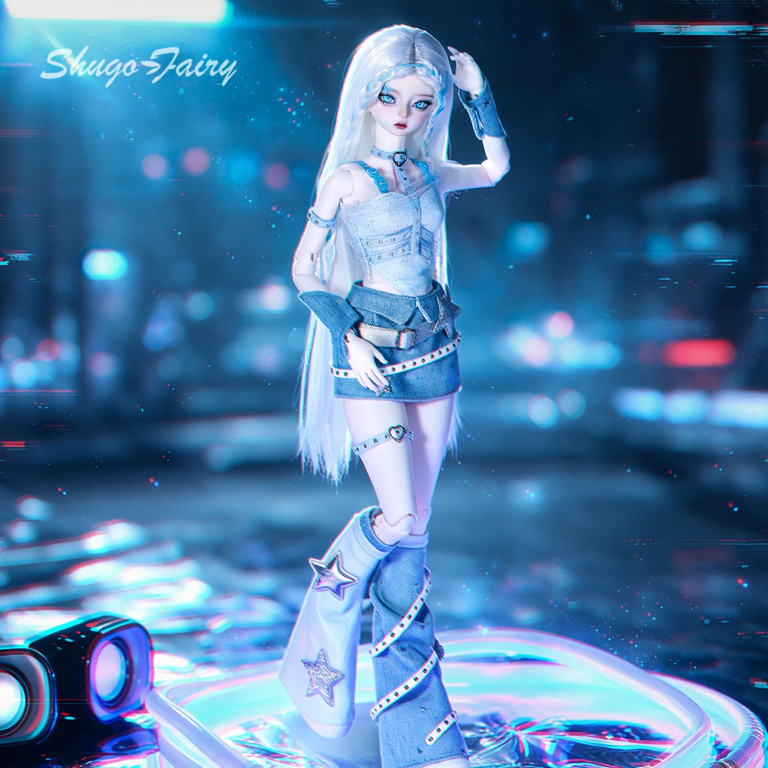 ShugaFairy 1/4 Linyi A Fullset FC Resin BJD Y2K Stardust Idol Off-Shoulder with 2-in-1 Outfit Ball Jointed Doll Collectible Gift view 6