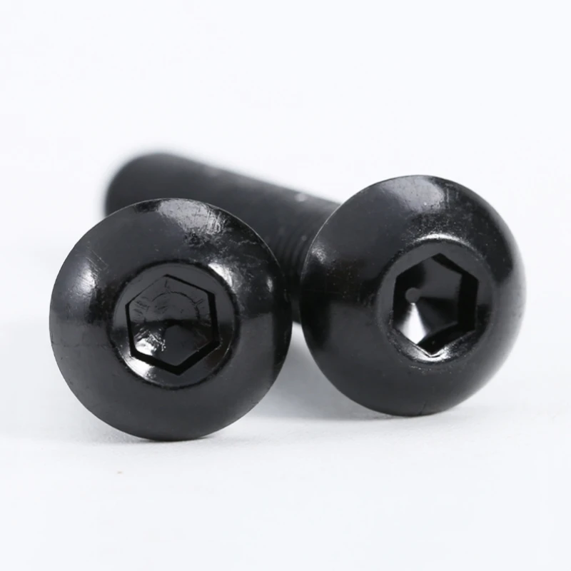 10~50pcs M3 M4 M5 Round Black 304 Stainless Steel ISO7380 Hexagon Hex Mushroom Screw Socket Button Head Allen Furniture Bolt