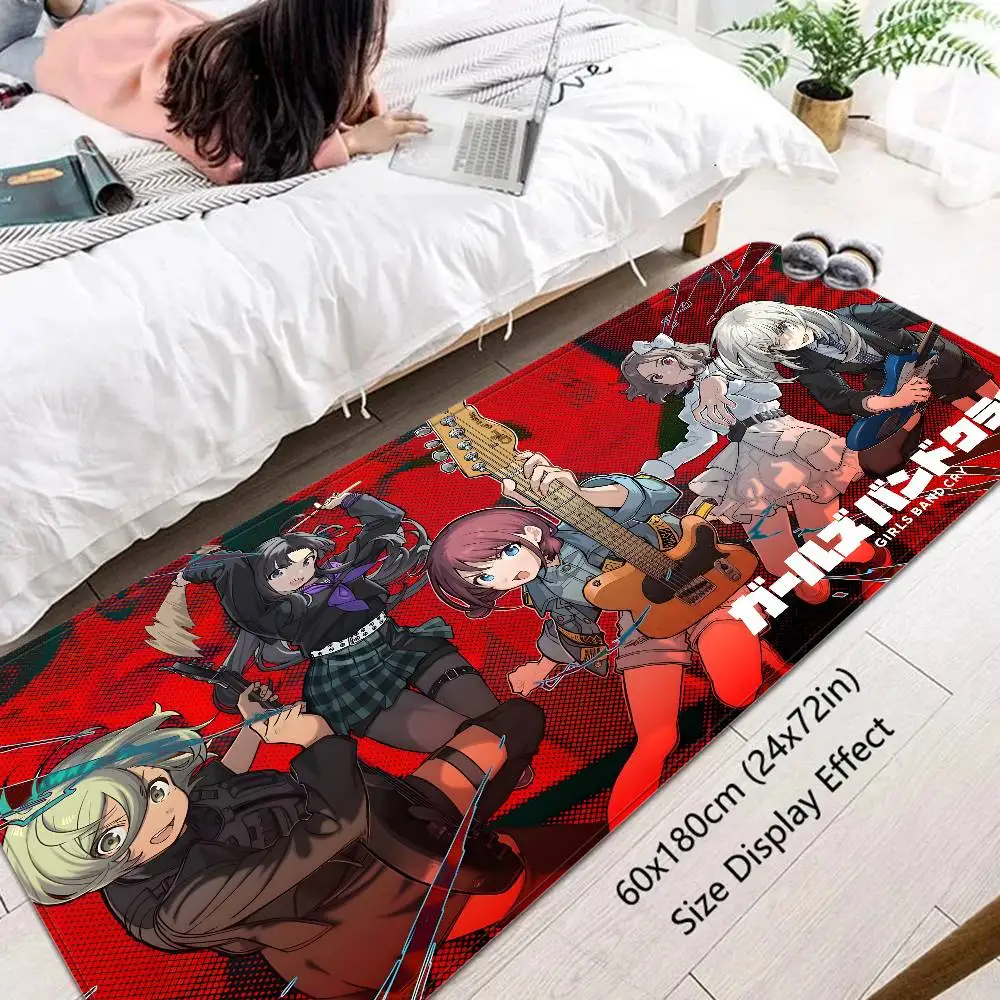 Anime G-Girls Cool Band Cry Room Mats Cheaper Anti-slip Modern Living Room Balcony Printed Welcome Rug