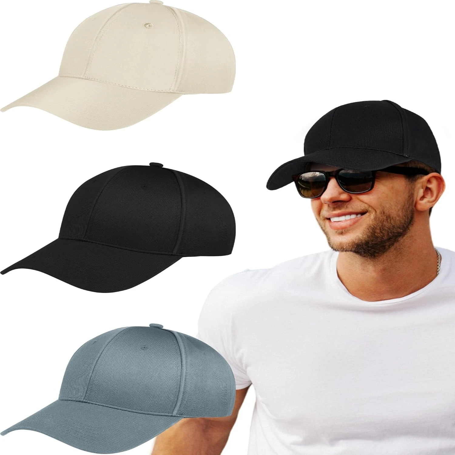 

Elevate your look with these comfortable, high-quality, extra-large baseball caps. Crafted from premium materials, these stylish