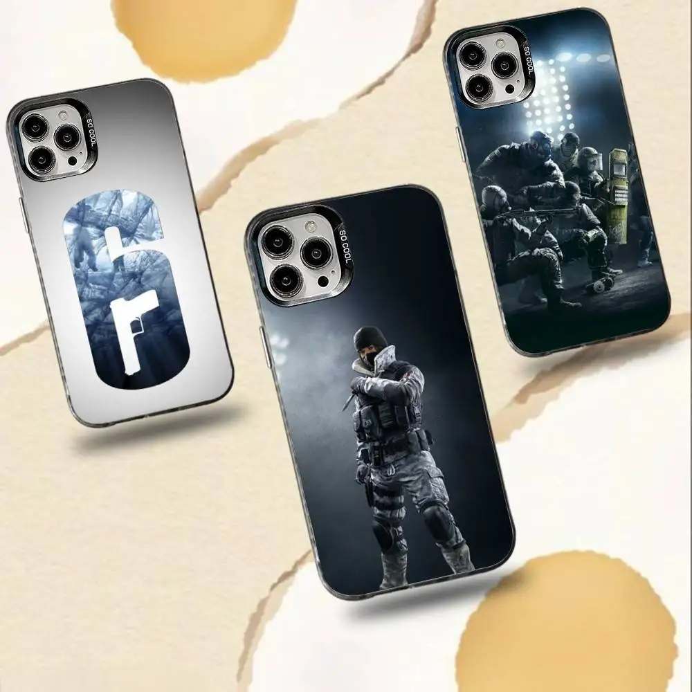 

Ice R6 R-Rainbows-S Phone Case For iPhone 16,15,14,13,12,11,Pro,Max,Plus,Mini,XS,SE Anti Fall Black Matte Hard Bumper