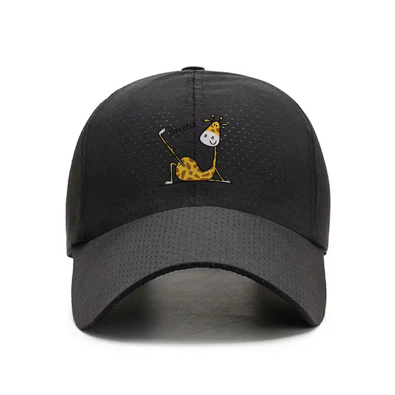 Giraffe Print Quick Dry Baseball Cap Unisex Sports Hat for Outdoor Fitness Travel