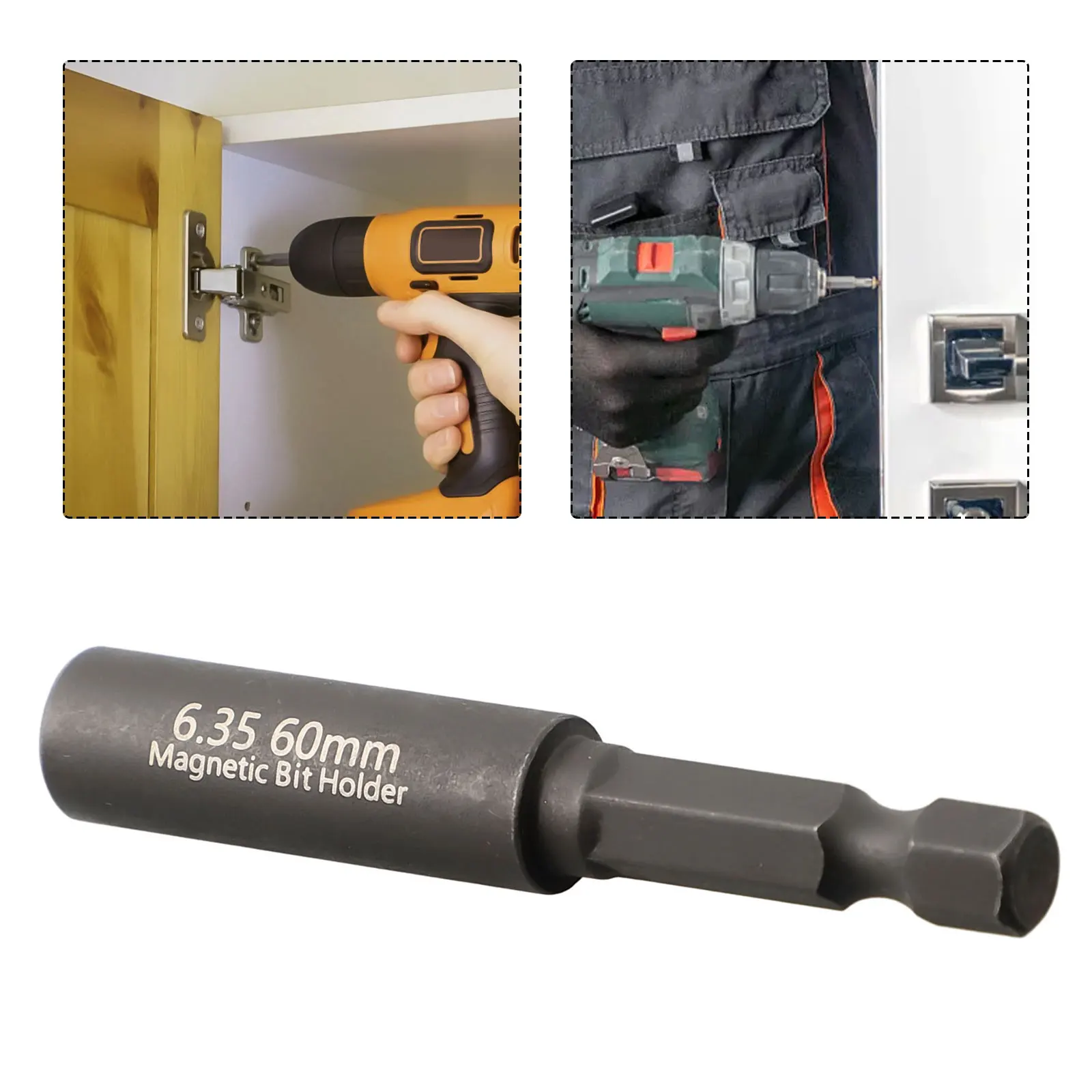 1pc 60mm Magnetische Schraubendreher Verlängerung Bit Halter Tipps 1/4 Zoll Hexagon Schaft Bohrer Adapter Hand Werkzeuge Zubehör