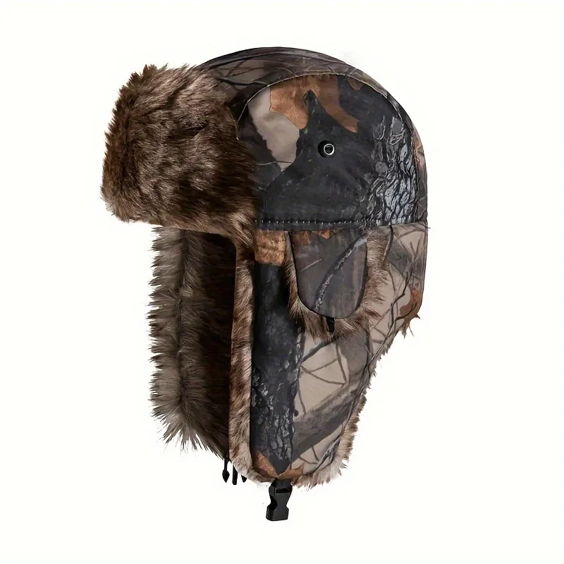 Winter Camouflage Hunter Hut Gehörschutz Warme Outdoor Bergsteigen Jagd Wandern Gehörschutz Warme Mütze – Detail 5