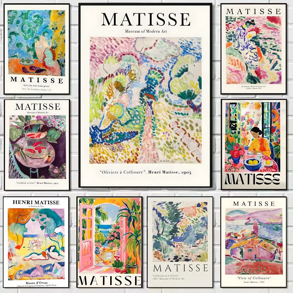 H-Henri M-Matisse Artist Poster Self-adhesive Art Waterproof Paper Sticker Coffee House Bar Dorm Room Wall Decor