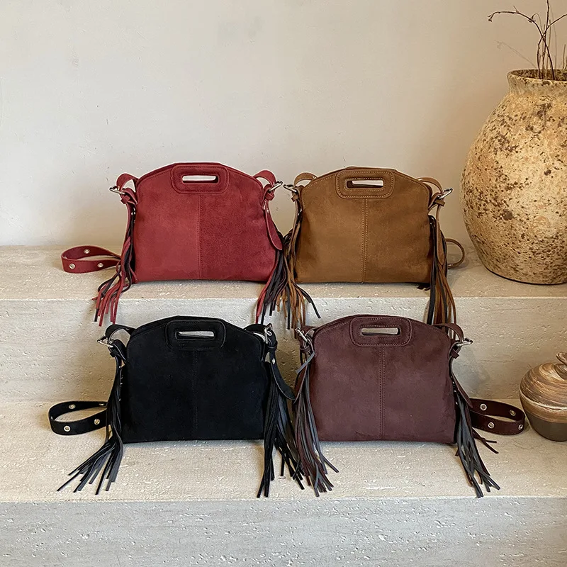 

Autumn New Fashion Tassel Handbag for Women, Niche Stylish Casual High-Value Single Shoulder Crossbody Bag Handbag