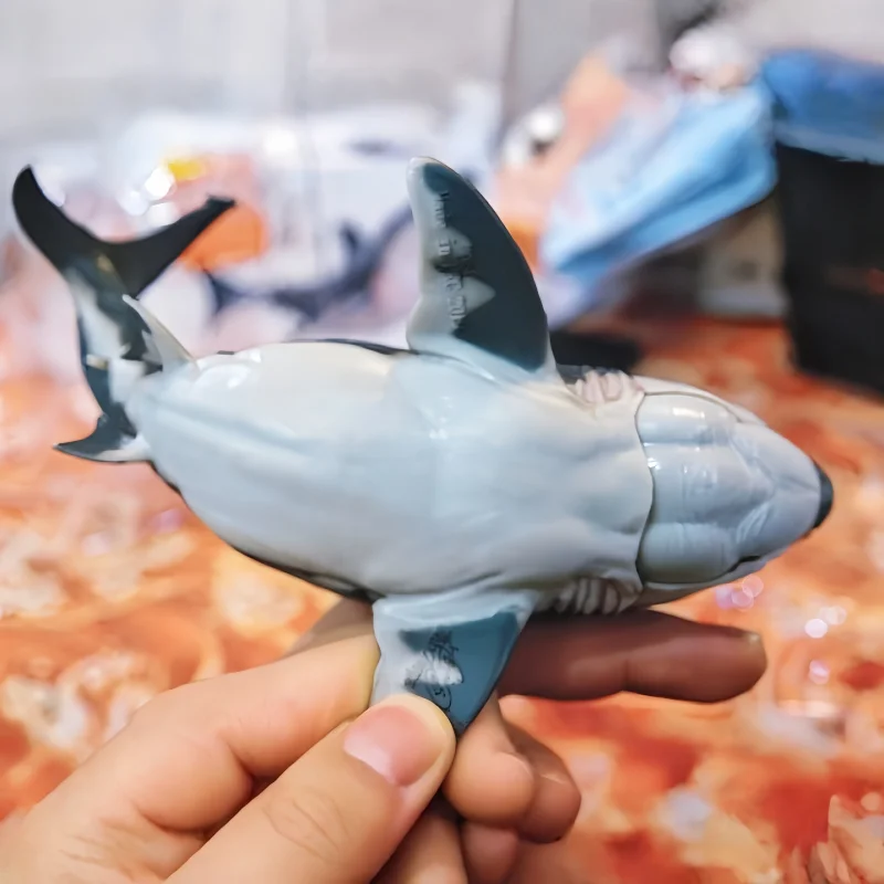 

PNSO Dinosaur King Megalodon Prehistoric Marine Shark Collectible Model Figure Articulated Jaw Growth Companion Toy Gift