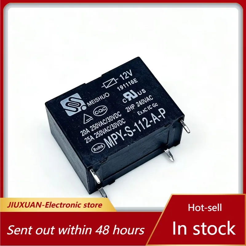 New 1pcs/lot MPY-S-112-A-P MEISHUO Original Relay 20A 250VAC For Air Conditioner Automation Circuit Board