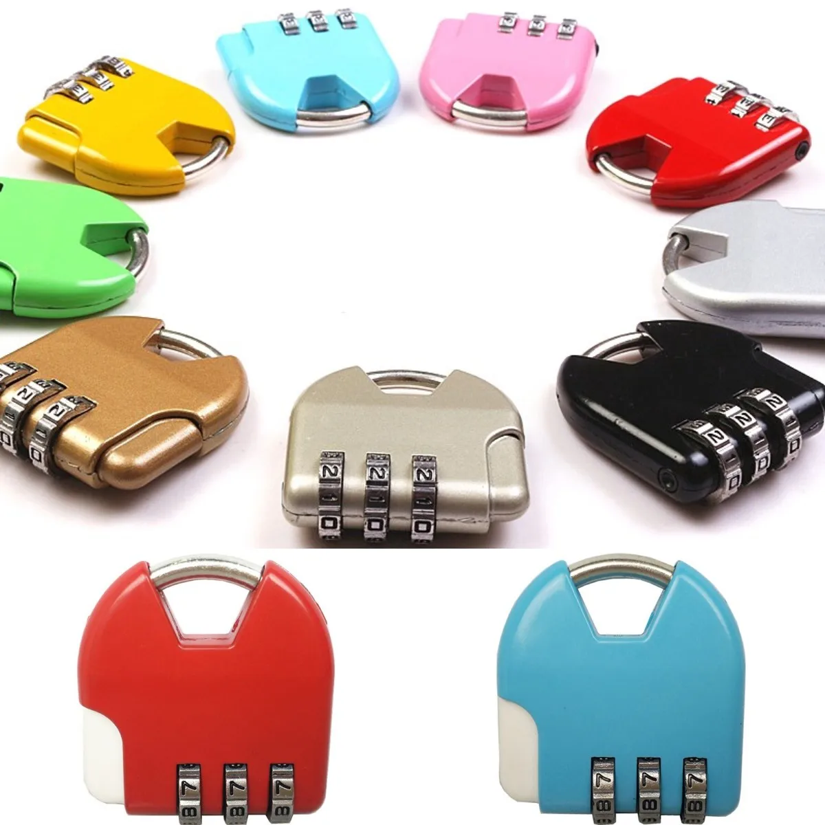 New Color Mini Password Padlock Trolley Case Password Lock Student Dormitory Cabinet Password Lock Backpack Zipper Lock Hardware