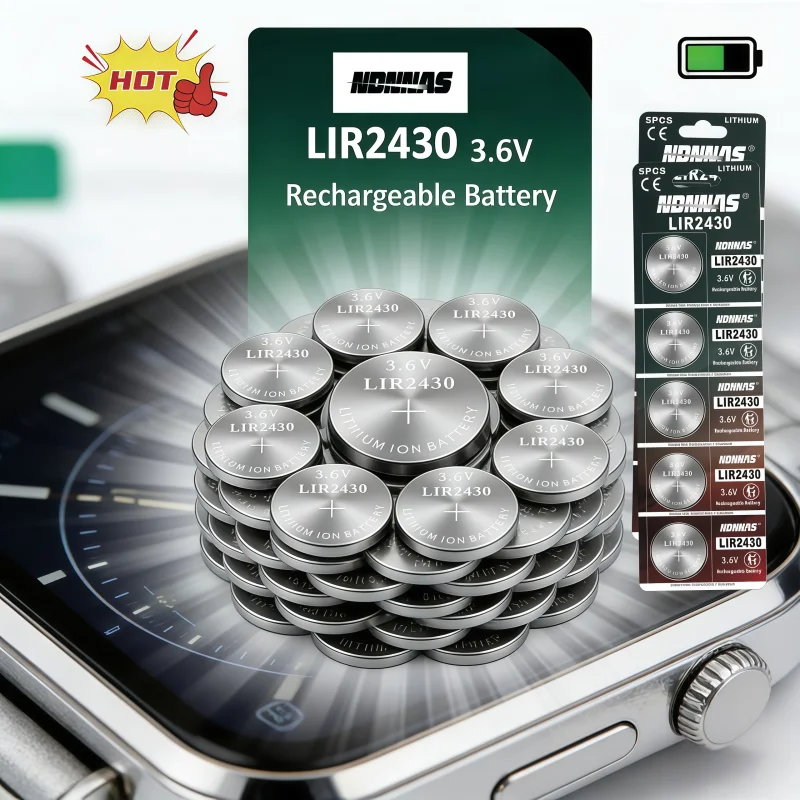 LIR2430 3,7 V 60 mAh Knopfbatterie, wiederaufladbare Lithium-Ionen-Knopfzelle für Kopfhörer, Lithium-Ionen-Akku, ersetzt CR2430