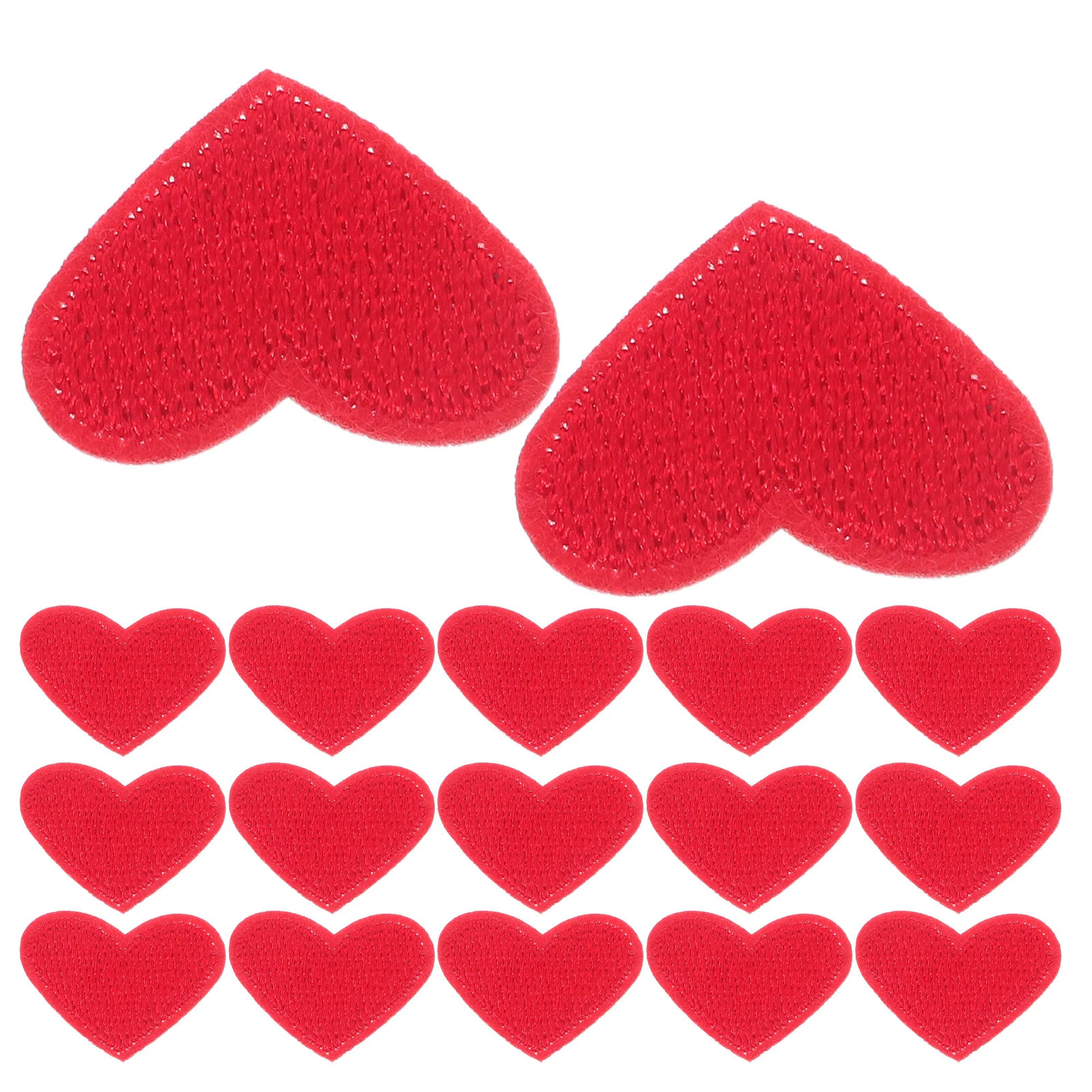 

50pcs Heart Shaped Embroidered Patches Iron On Or Sew On Appliques For Clothing Repair Jeans Hats Bags Diy Crafts Garment