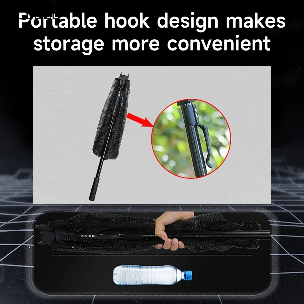1.1M/1.8M/2.5M Folding Fishing Net Floating Fishing Net Foldable Fishing Landing  with Telescopic Rod Rubber Coat - view 4