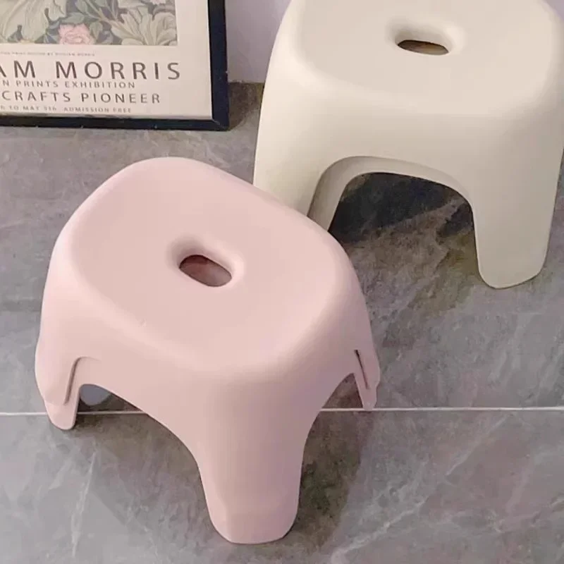 Thickened Small Stool Adult  And Durable Plastic Living Room Bathroom Women's Shoe Changing Short Stool Document