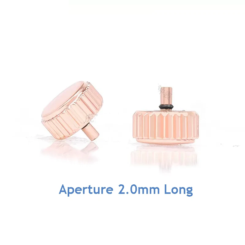 

5PCS 2.0mm Large Diameter Rose Gold Stainless Steel Generic Full Metal Watch Crown 3.0mm to 8.0mm Size For Watchmaker