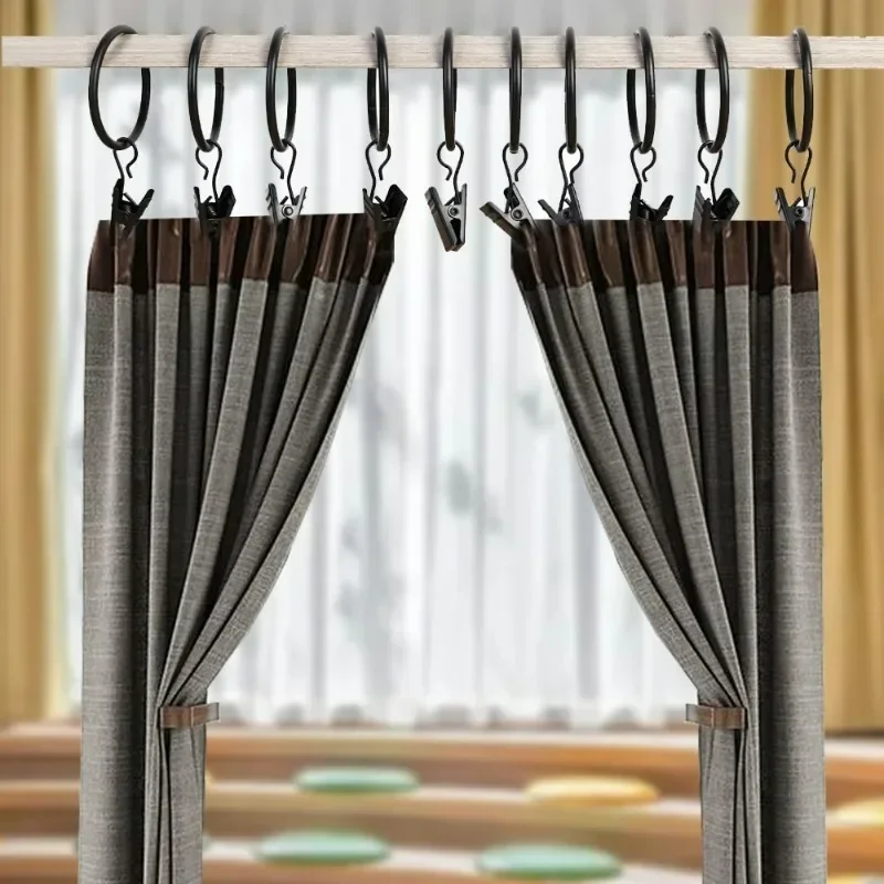 30/10x Roman Circle Curtain Ring Clips Rods Holders Hangers Split Curtain Rings Buckles Bathroom Living Room Home Decoration