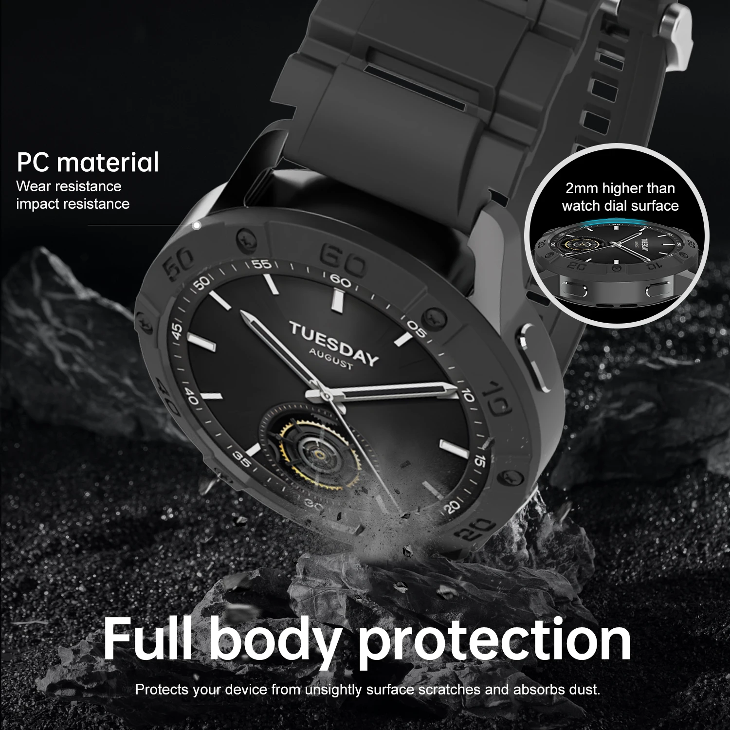 SIKAI TPU Protective Case Smartwatch Protective Case Cover Shell Strap Soft and Durable Watch Accessories for Xiaomi Watch S3