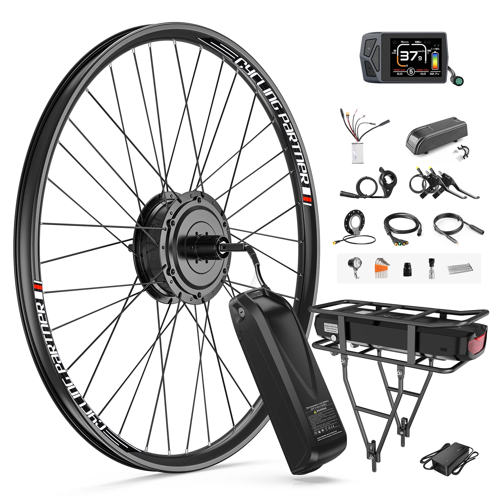 SUTTO 250W Hub Motor Rear Wheel Motor Kit Electric Bicycle Conversion Kits 36V Kit For Cassette Type Disc Brake With Battery