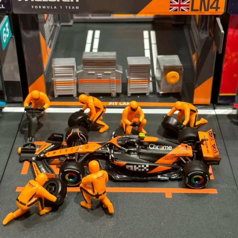 burago-1-43-scene-de-changement-de-pneus-en-pit-stop-f1-2024-pour-ferrari-sf24-benz-w15-red-bull-rb20-mclaren-mcl38-jouets-cadeaux