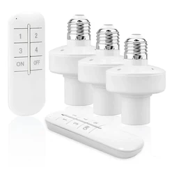Wireless Remote Control E27 Light Socket Lamp Holder For LED Bulbs Lamp Socket Wireless Light Switch Kit AC85-265V 10m Range e27