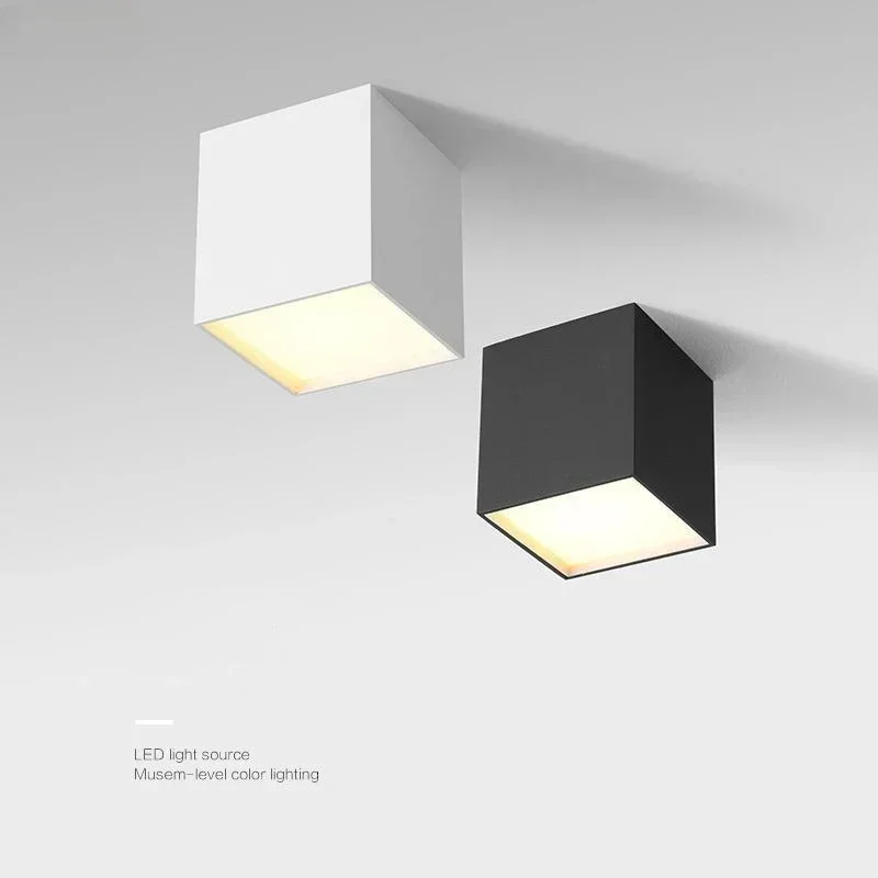 Square LED Downlight Living Room Corridor Bedroom Ceiling Light, Black/white Spotlights, 9W12W15W For Indoor Lighting Decoration