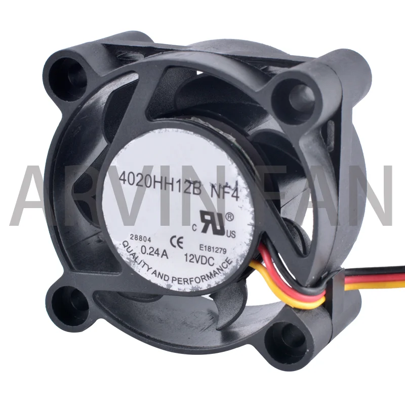 4020HH12B NF4 4cm 4020 40mm Fan 12V 0.24A 3-wire Belt Monitoring Speed Double Ball Bearing Large Air Volume Cooling Fan