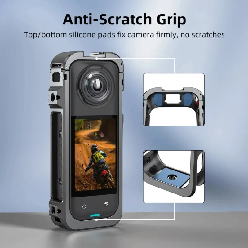 1PCS Capa Protetora de Metal Anti-queda com Estrutura de Gaiola de Coelho para Câmera Esportiva Panorâmica Insta360 X5