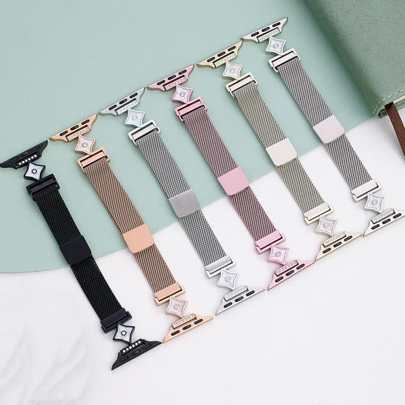 

Stainless Steel Milanese Watch Band for Apple Watch Ultra 2 Band S10 46mm 42mm 45mm 40mm 41mm 44mm Metal Strap for iWatch Series