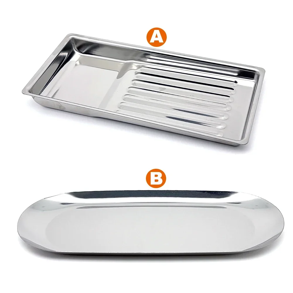 Stainless Steel Dental Medical Tray, Rectangular Disinfection Plate Instrument Box