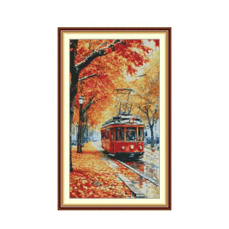 

Cross Stitch Kit DIY Autumn Tram Art Craft Handicraft Sewing Accessories Embroidery Kit