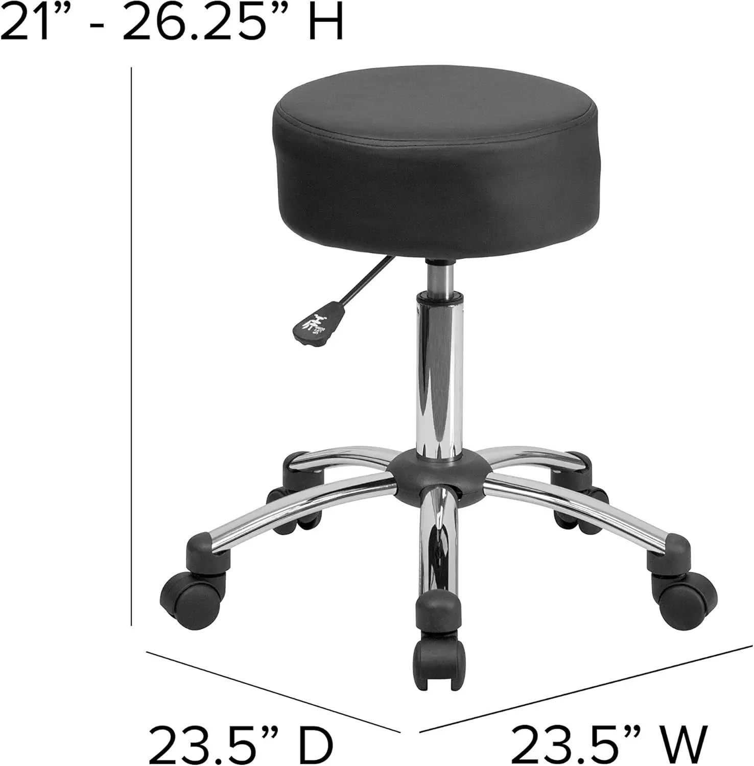 Медицинский эргономичный стул Rda с хромированной основой