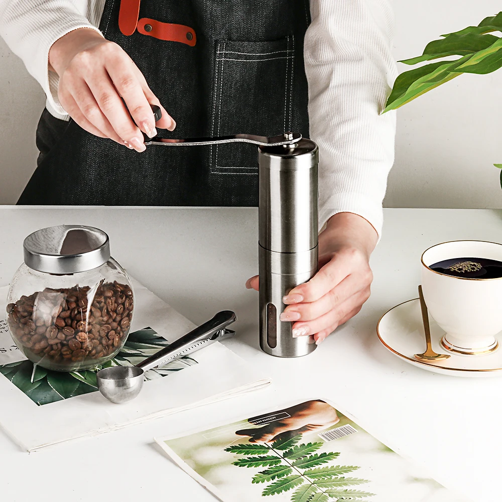 Manuelle Kaffeemühle Mini Edelstahl Hand Handgemachte Kaffeebohnen Mühlen Küche Werkzeug Kaffee Zubehör