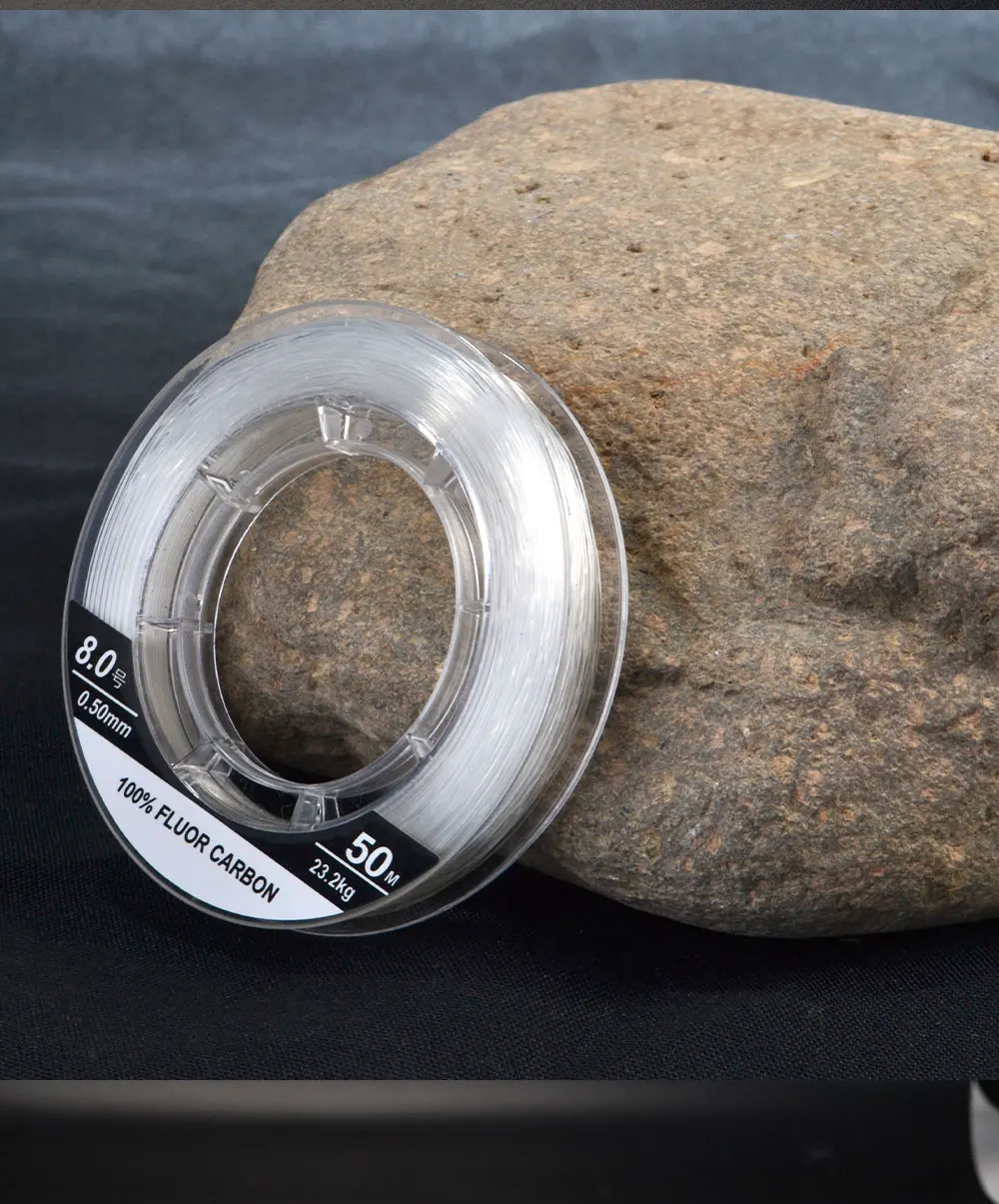 NGB Angelschnur 50M 100% Fluorocarbon Angelschnüre 5,5-62,7LB Kohlefaser-Vorfachschnur Fliegenschnur Schnell Sinkende Karpfenschnur – Detail 14