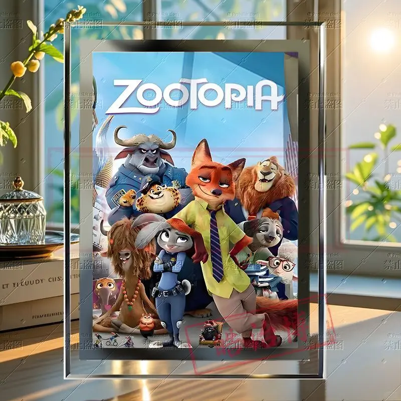 Disney Zootopia 2 merce animale gruppo foto film poster cornice in vetro cristallo ornamento creativo pittura decorativa regalo